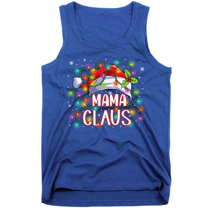 Mama Claus Christmas Santa Hat Matching Family Xmas Lights Meaningful Gift Tank Top