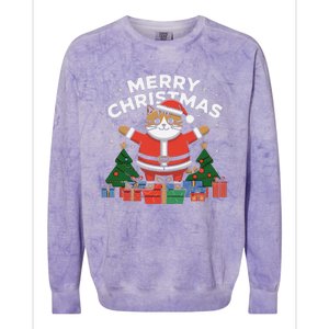 Meowy Christmas Cat Lover Festive Colorblast Crewneck Sweatshirt