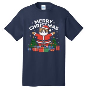 Meowy Christmas Cat Lover Festive Tall T-Shirt