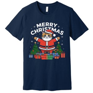 Meowy Christmas Cat Lover Festive Premium T-Shirt