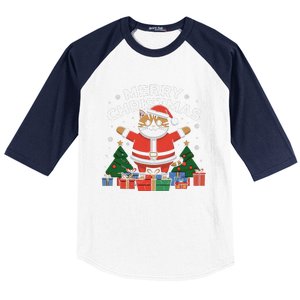 Meowy Christmas Cat Lover Festive Baseball Sleeve Shirt