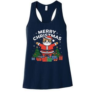 Meowy Christmas Cat Lover Festive Women's Racerback Tank