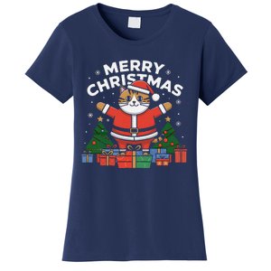 Meowy Christmas Cat Lover Festive Women's T-Shirt