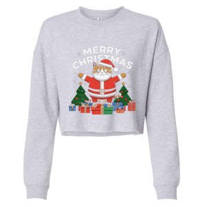 Meowy Christmas Cat Lover Festive Cropped Pullover Crew