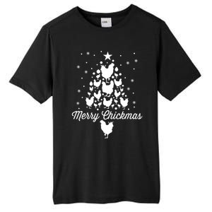 Merry Chickmas Christmas Chicken Tree Funny Poultry Gift Cool Gift Tall Fusion ChromaSoft Performance T-Shirt