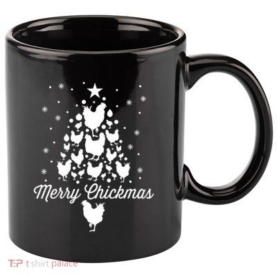Merry Chickmas Christmas Chicken Tree Funny Poultry Gift Cool Gift 11oz C Handle Ceramic Mug