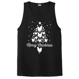 Merry Chickmas Christmas Chicken Tree Funny Poultry Gift Cool Gift PosiCharge Competitor Tank