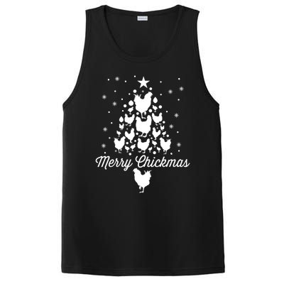 Merry Chickmas Christmas Chicken Tree Funny Poultry Gift Cool Gift PosiCharge Competitor Tank