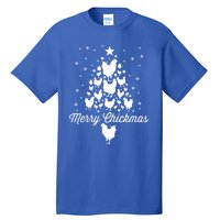 Merry Chickmas Christmas Chicken Tree Funny Poultry Gift Cool Gift Tall T-Shirt