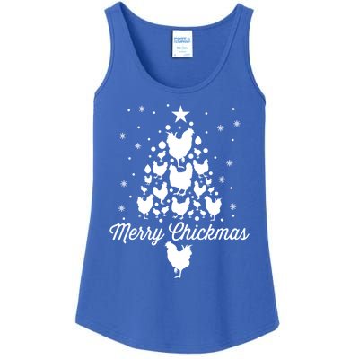 Merry Chickmas Christmas Chicken Tree Funny Poultry Gift Cool Gift Ladies Essential Tank