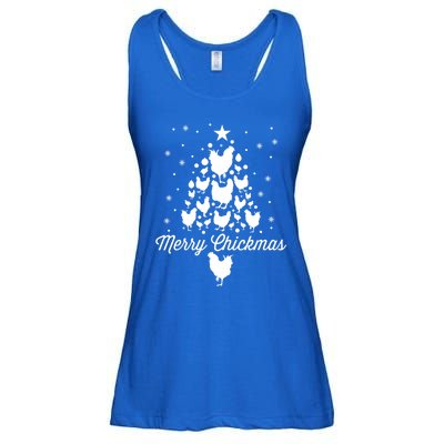 Merry Chickmas Christmas Chicken Tree Funny Poultry Gift Cool Gift Ladies Essential Flowy Tank