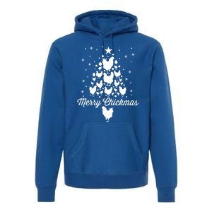 Merry Chickmas Christmas Chicken Tree Funny Poultry Gift Cool Gift Premium Hoodie