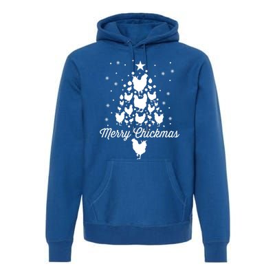 Merry Chickmas Christmas Chicken Tree Funny Poultry Gift Cool Gift Premium Hoodie