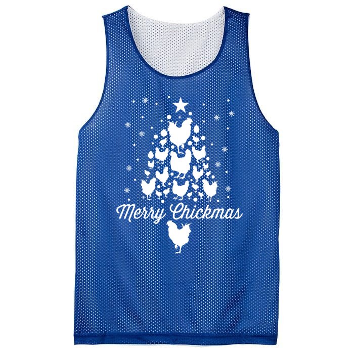 Merry Chickmas Christmas Chicken Tree Funny Poultry Gift Cool Gift Mesh Reversible Basketball Jersey Tank