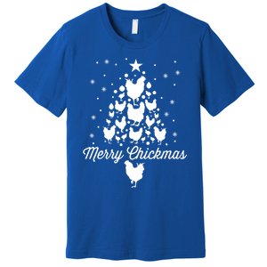 Merry Chickmas Christmas Chicken Tree Funny Poultry Gift Cool Gift Premium T-Shirt