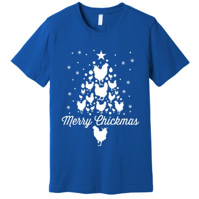 Merry Chickmas Christmas Chicken Tree Funny Poultry Gift Cool Gift Premium T-Shirt