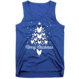 Merry Chickmas Christmas Chicken Tree Funny Poultry Gift Cool Gift Tank Top