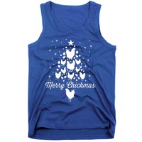 Merry Chickmas Christmas Chicken Tree Funny Poultry Gift Cool Gift Tank Top