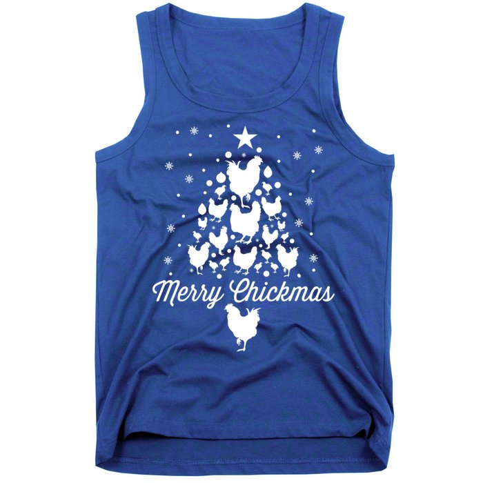 Merry Chickmas Christmas Chicken Tree Funny Poultry Gift Cool Gift Tank Top