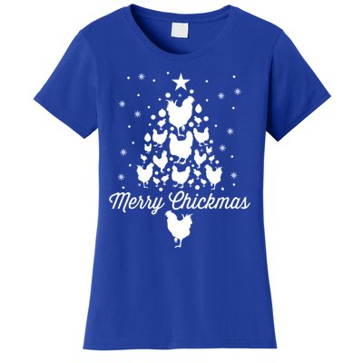 Merry Chickmas Christmas Chicken Tree Funny Poultry Gift Cool Gift Women's T-Shirt