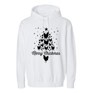 Merry Chickmas Christmas Chicken Tree Funny Poultry Gift Cool Gift Garment-Dyed Fleece Hoodie