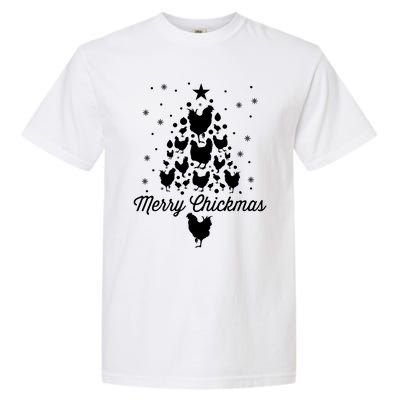 Merry Chickmas Christmas Chicken Tree Funny Poultry Gift Cool Gift Garment-Dyed Heavyweight T-Shirt