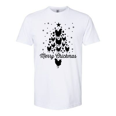 Merry Chickmas Christmas Chicken Tree Funny Poultry Gift Cool Gift Softstyle® CVC T-Shirt