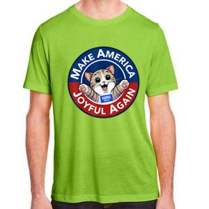 Make Cute Cat America Joyful Again Harris Waltz Funny Saying Adult ChromaSoft Performance T-Shirt