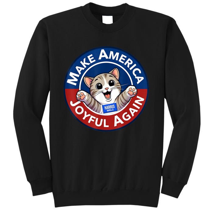 Make Cute Cat America Joyful Again Harris Waltz Funny Saying Sweatshirt