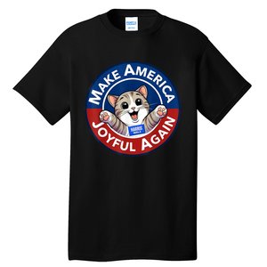 Make Cute Cat America Joyful Again Harris Waltz Funny Saying Tall T-Shirt