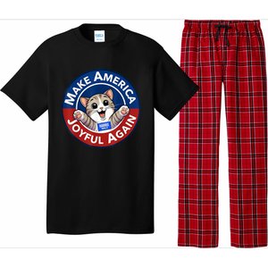 Make Cute Cat America Joyful Again Harris Waltz Funny Saying Pajama Set