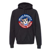 Make Cute Cat America Joyful Again Harris Waltz Funny Saying Premium Hoodie