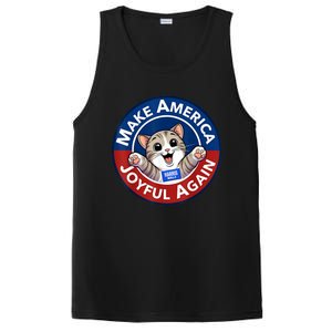 Make Cute Cat America Joyful Again Harris Waltz Funny Saying PosiCharge Competitor Tank