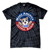 Make Cute Cat America Joyful Again Harris Waltz Funny Saying Tie-Dye T-Shirt