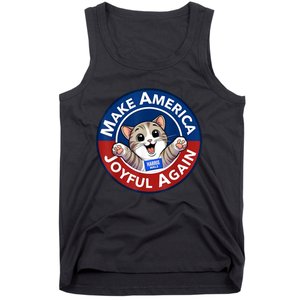 Make Cute Cat America Joyful Again Harris Waltz Funny Saying Tank Top