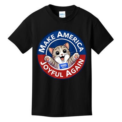 Make Cute Cat America Joyful Again Harris Waltz Funny Saying Kids T-Shirt