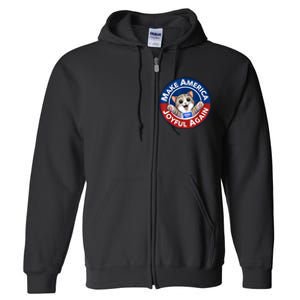 Make Cute Cat America Joyful Again Harris Waltz Funny Saying Full Zip Hoodie