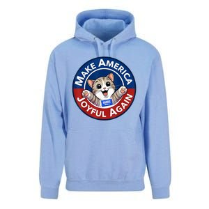 Make Cute Cat America Joyful Again Harris Waltz Funny Saying Unisex Surf Hoodie