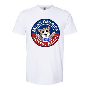 Make Cute Cat America Joyful Again Harris Waltz Funny Saying Softstyle CVC T-Shirt