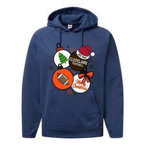 Merry Christmas Cleveland Football Est 1944 Performance Fleece Hoodie