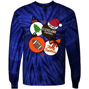 Merry Christmas Cleveland Football Est 1944 Tie-Dye Long Sleeve Shirt