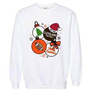 Merry Christmas Cleveland Football Est 1944 Garment-Dyed Sweatshirt