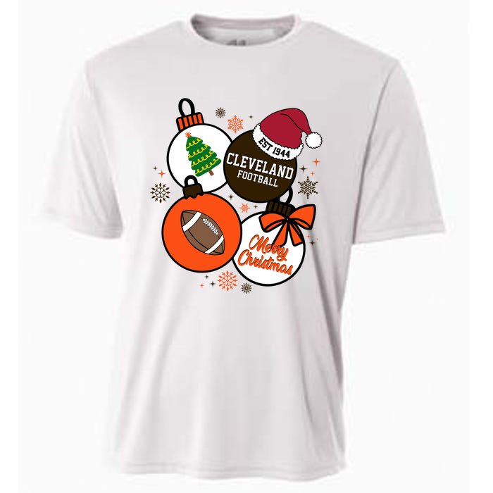 Merry Christmas Cleveland Football Est 1944 Cooling Performance Crew T-Shirt