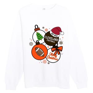 Merry Christmas Cleveland Football Est 1944 Premium Crewneck Sweatshirt