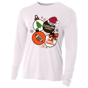 Merry Christmas Cleveland Football Est 1944 Cooling Performance Long Sleeve Crew