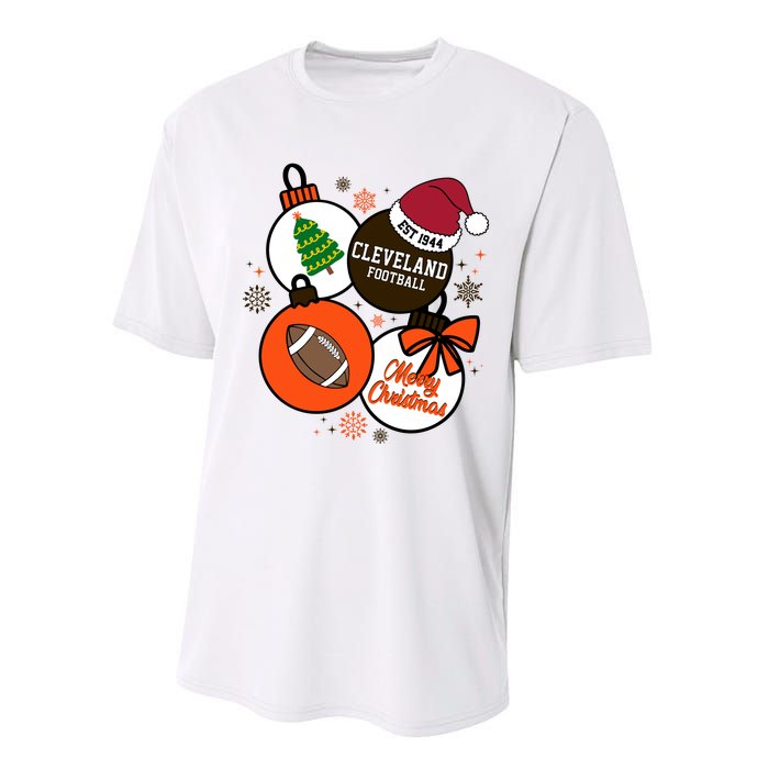 Merry Christmas Cleveland Football Est 1944 Performance Sprint T-Shirt