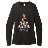 Merry Catmas Christmas Tree Cat Lover Womens CVC Long Sleeve Shirt