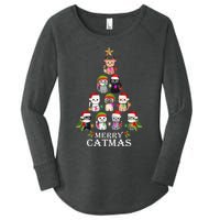 Merry Catmas Christmas Tree Cat Lover Women's Perfect Tri Tunic Long Sleeve Shirt