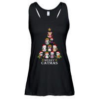 Merry Catmas Christmas Tree Cat Lover Ladies Essential Flowy Tank