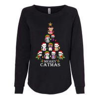 Merry Catmas Christmas Tree Cat Lover Womens California Wash Sweatshirt